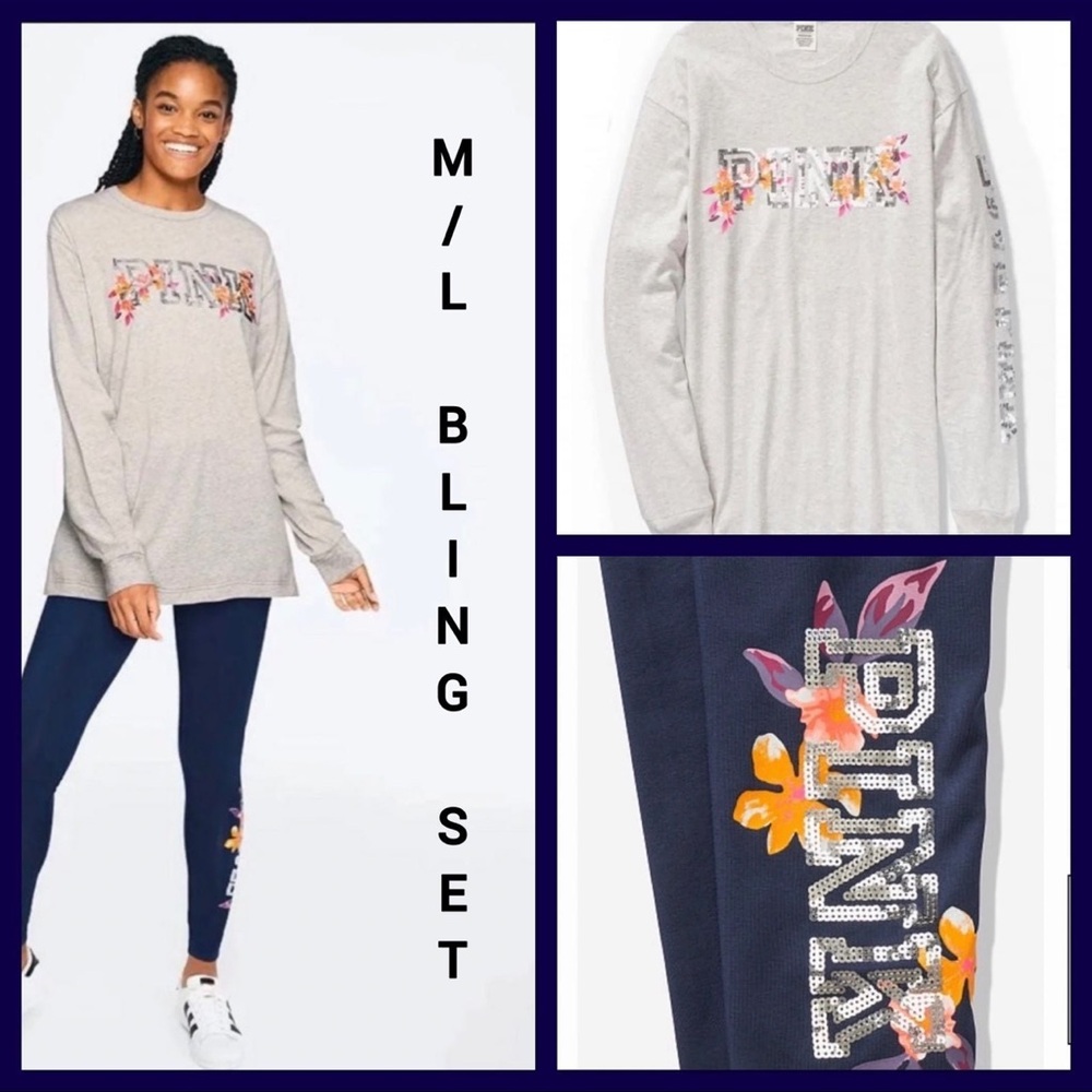 NWT VS PINK M/L BLING SET